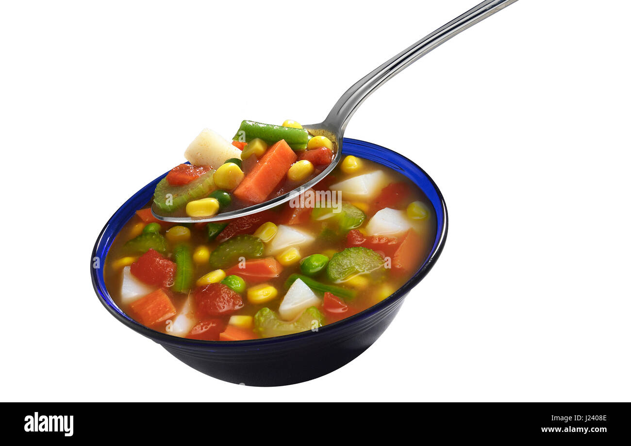 Chunky Vegetable Soup Stock Photo Alamy