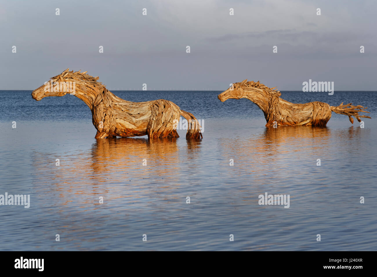 Art at Sylt, Horses made by straw, Schleswig-Holstein, Germany, Europe Stock Photo