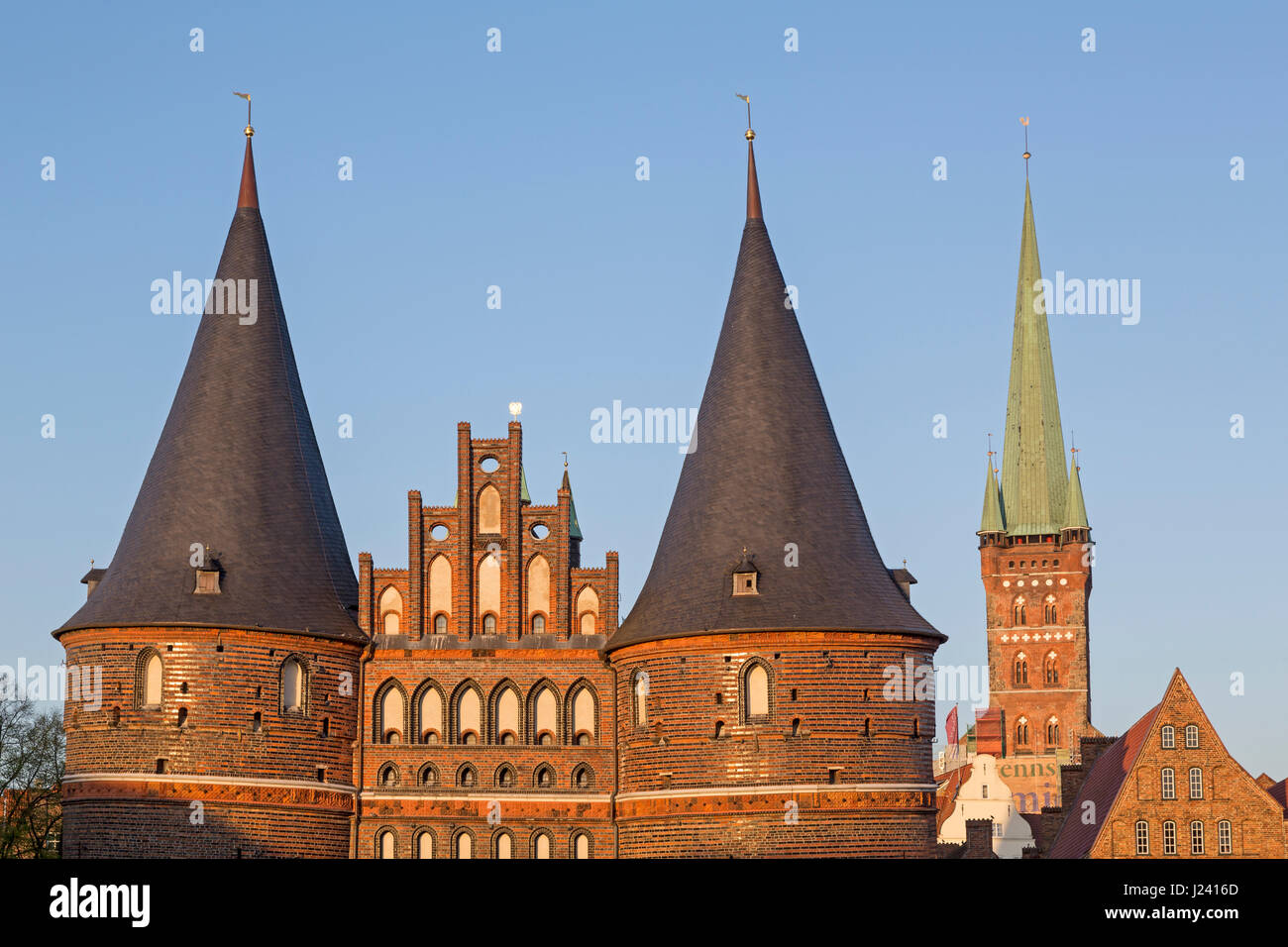Holstentor, City gate of Lübeck, Schleswig-Holstein, Germany, Europe Stock Photo