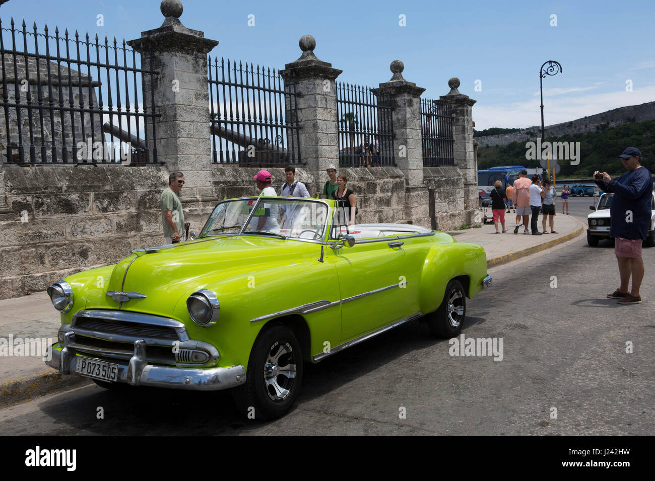 Vintage American car seen streetside Stock Photo - Alamy