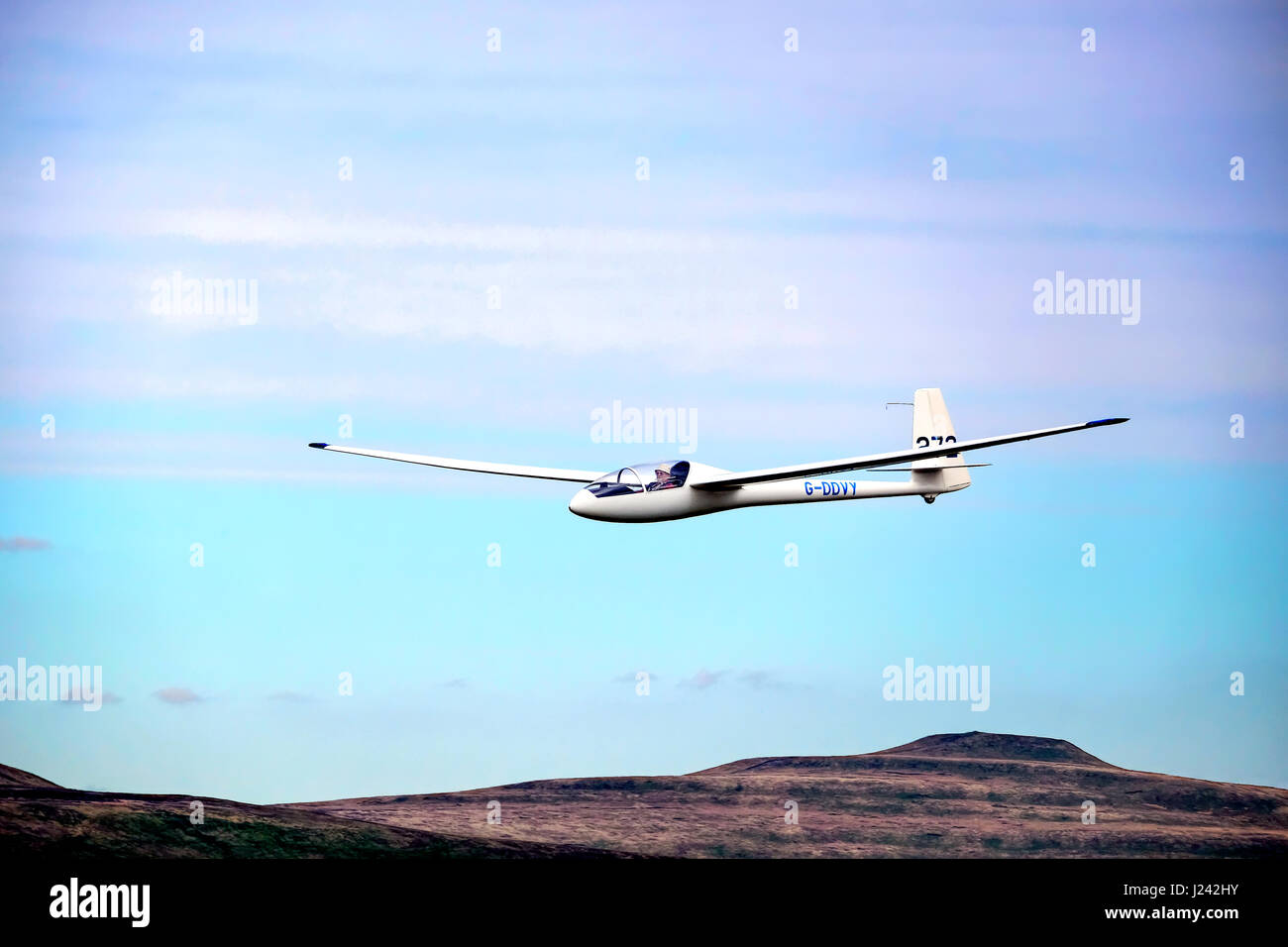 A glider flying above the Brecon Beacons Stock Photo Alamy