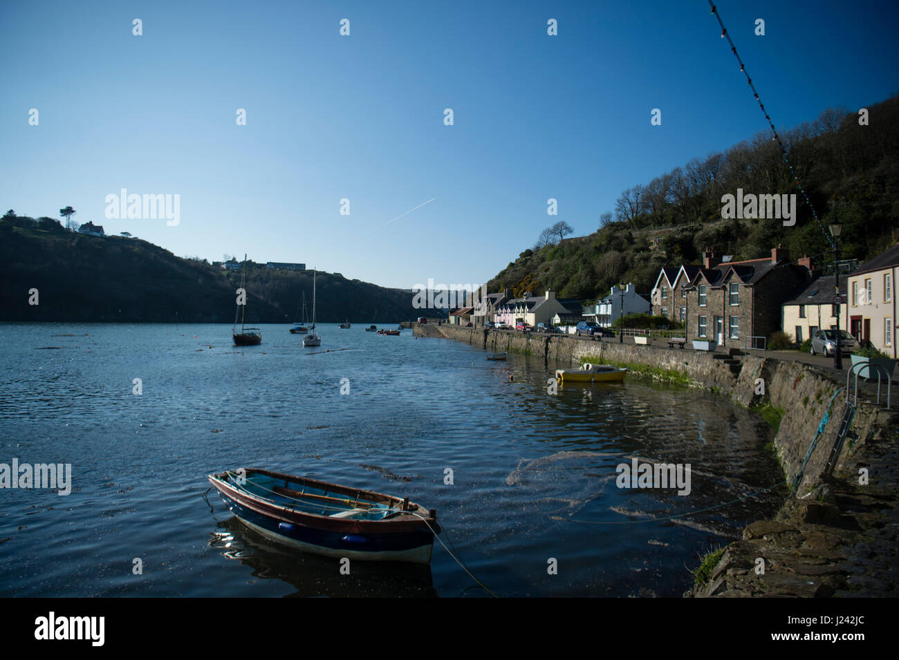 The historic old 'Lower Town' harbour at Fishguard, Pembrokeshire
