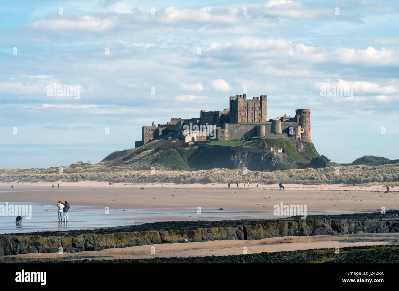 Bamburgh Castle Northumberland, England, Great Britain, UK Stock Photo