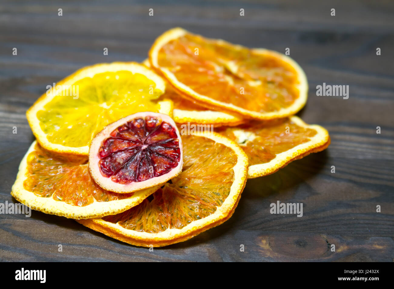Dried orange and lemon slices background Stock Photo - Alamy