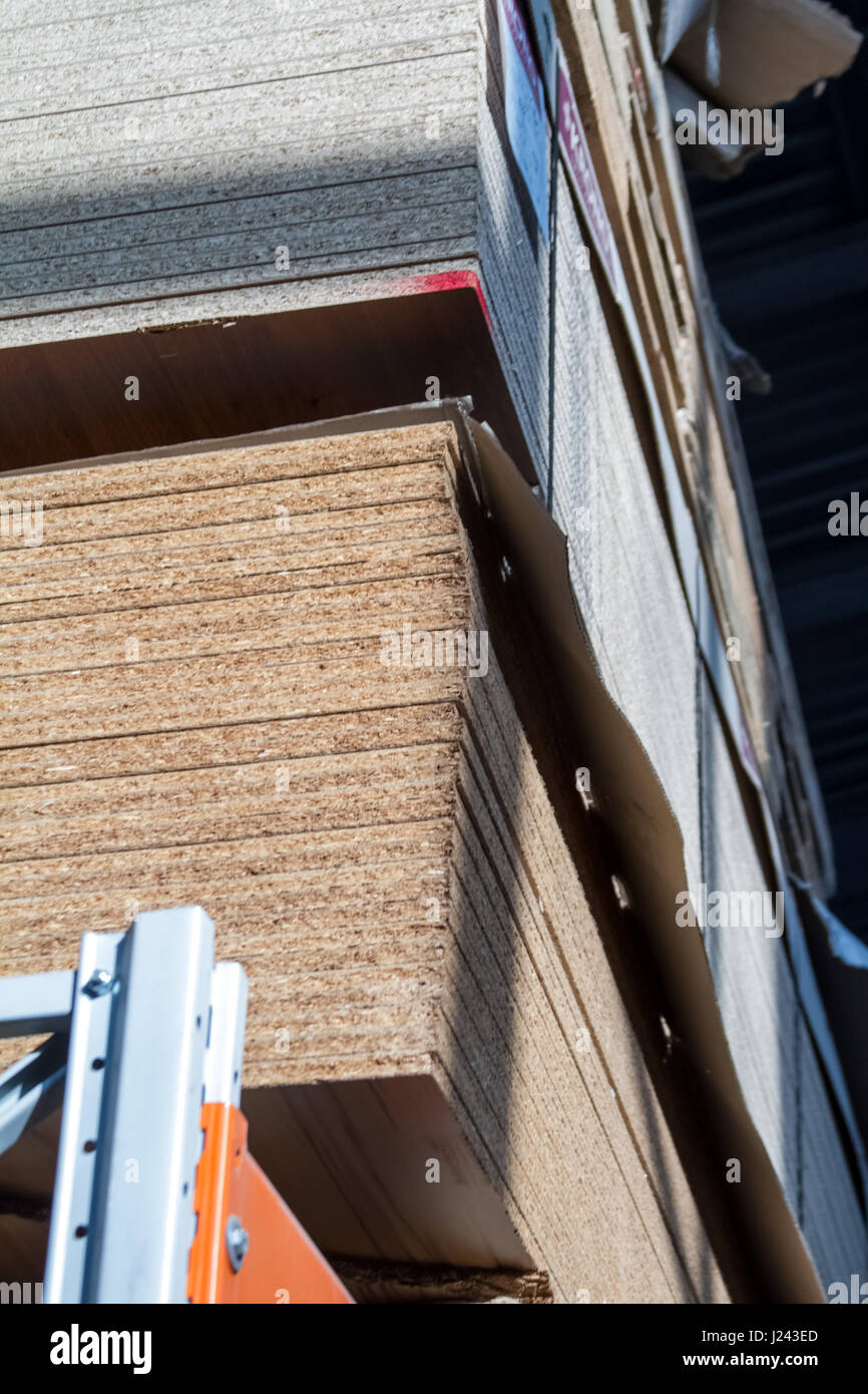 MDF, PARTICLE BOARD. Wood panels of different thicknesses and colors