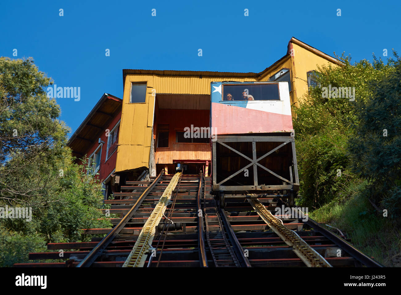Historic funicular (Ascensor Concepcion), constructed around 1880 ...