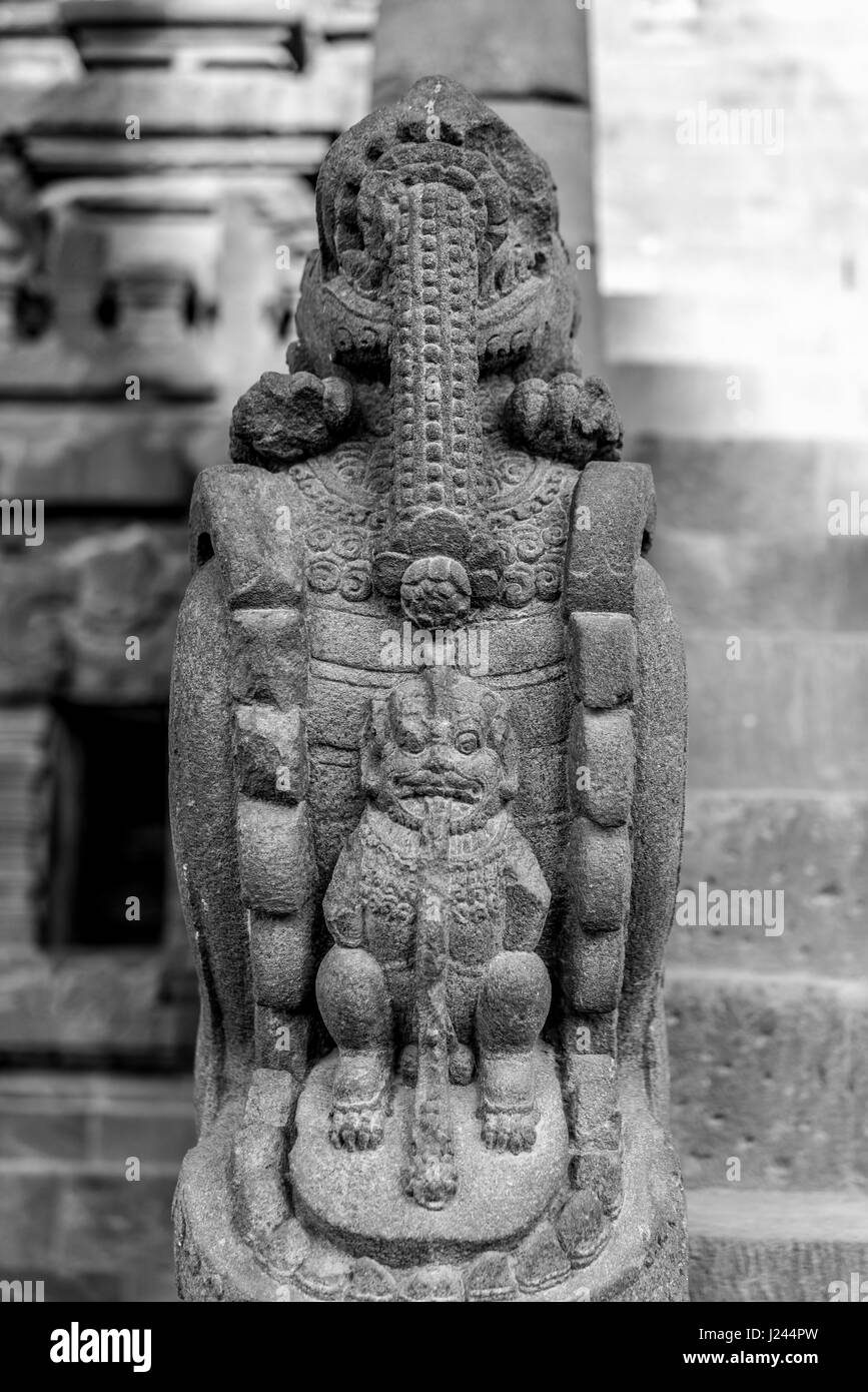 Detail of Makara of Candi Siwa (Shiva Temple) in Prambanan temple complex. 9th century Hindu temple compound located on Central Java Indonesia Stock Photo