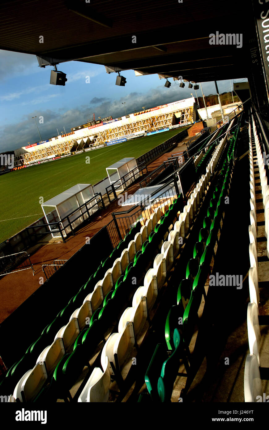 Newcastle Falcons rugby stadium, Kingston Park Stock Photo Alamy