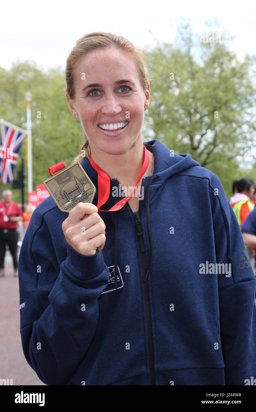 Celebrities finishing the London Marathon 2017 Stock Photo Alamy