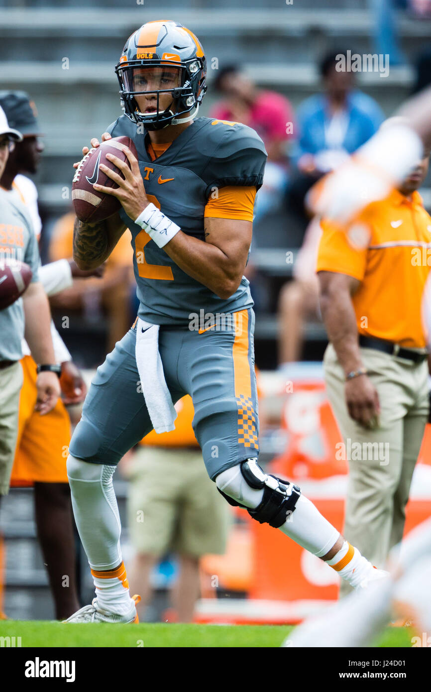 April 22, 2017: Jarrett Guarantano #2 of the Tennessee Volunteers during the the University of Tennessee Volunteers Orange and White intrasquad scrimmage game at Neyland Stadium in Knoxville, TN Tim Gangloff/CSM Stock Photo