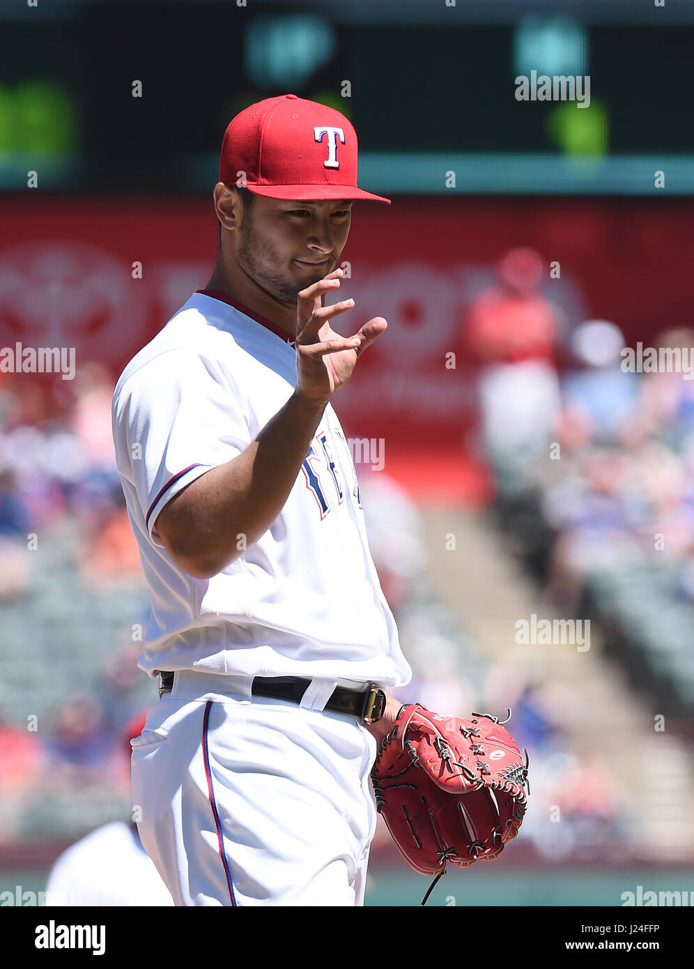 Arlington, Texas, USA. 23rd Apr, 2017. Yu Darvish (Rangers) MLB : Texas ...