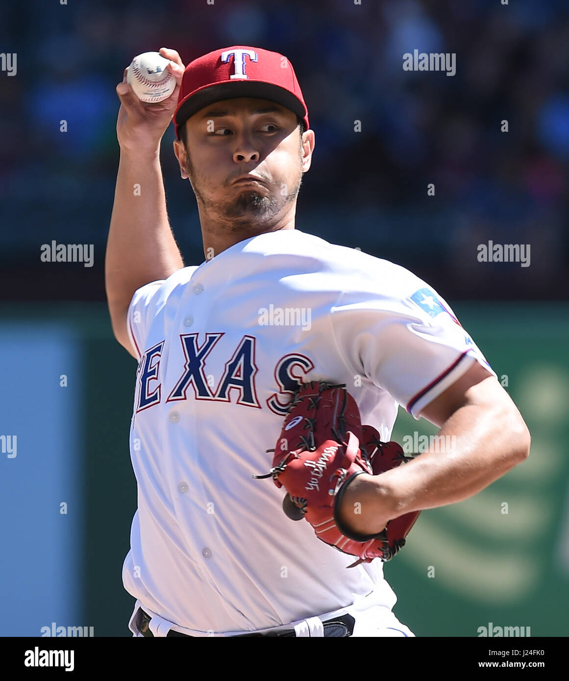 Arlington, Texas, USA. 23rd Apr, 2017. Yu Darvish (Rangers) MLB : Texas ...