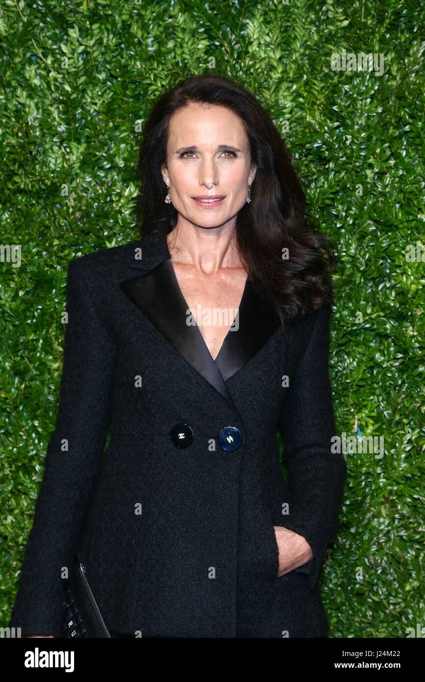 New York, NY, USA. 24th Apr, 2017. Andie McDowell at arrivals for Chanel 12th Annual Tribeca Film Festival Artists Dinner, Balthazar Restaurant, New York, NY April 24, 2017. Credit: John Nacion/Everett Collection/Alamy Live News Stock Photo