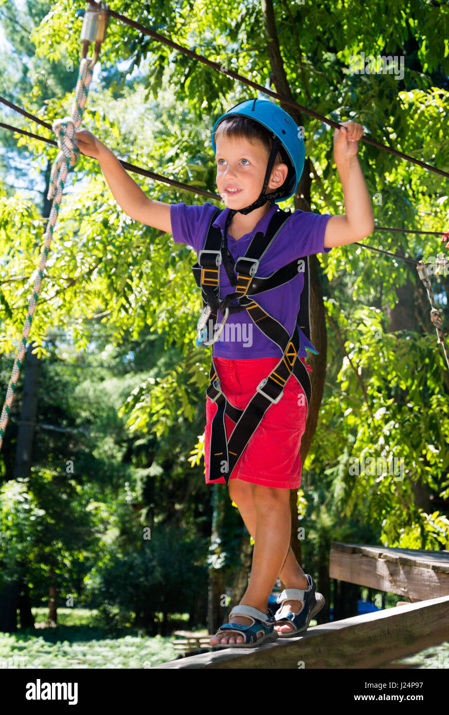 Boy Using A Rope Boy on rope way in hi-res stock photography and images - Alamy