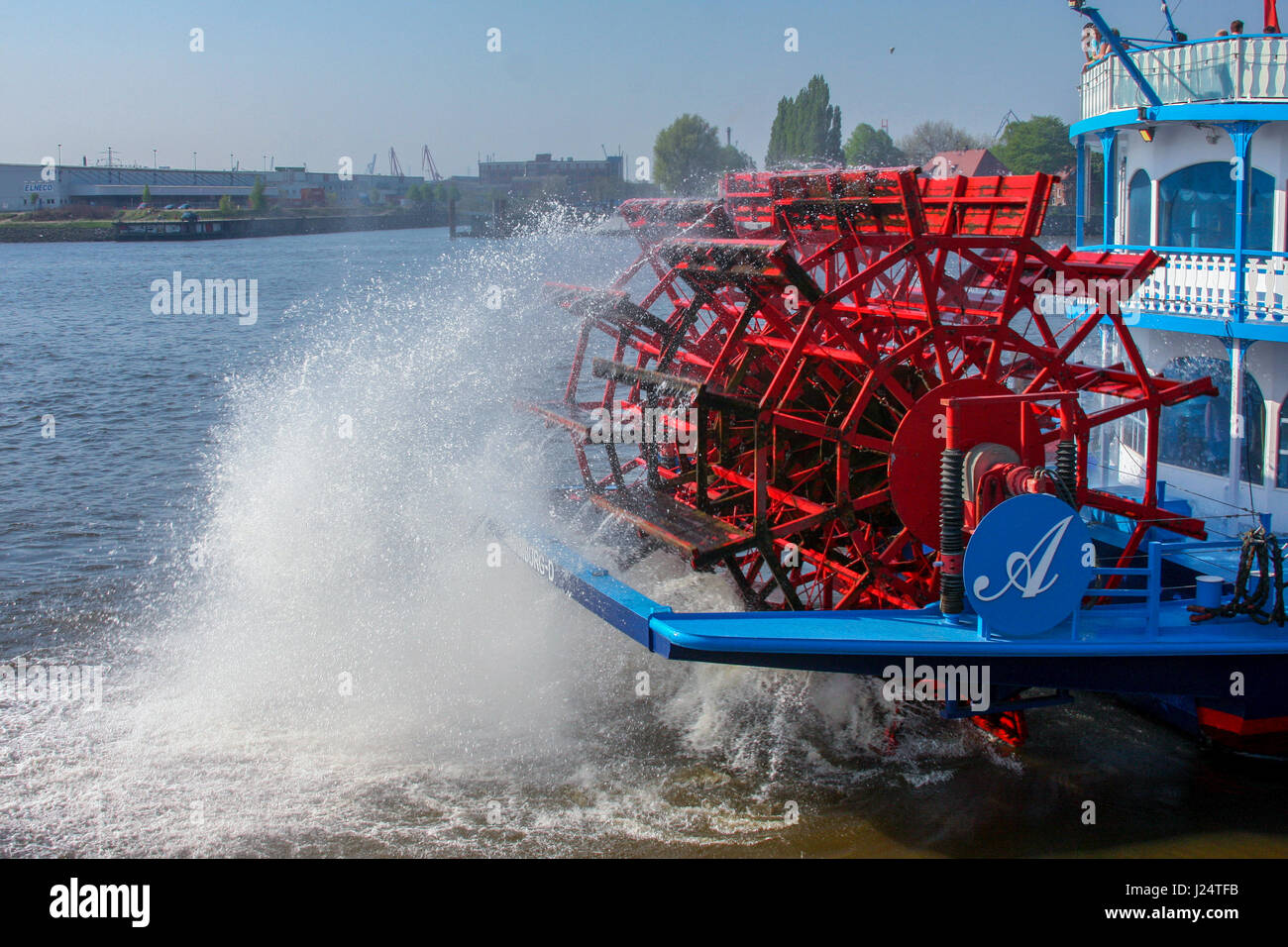 Old paddlewheel vessel in Elbe river, Hamburg, Germany Stock Photo Alamy