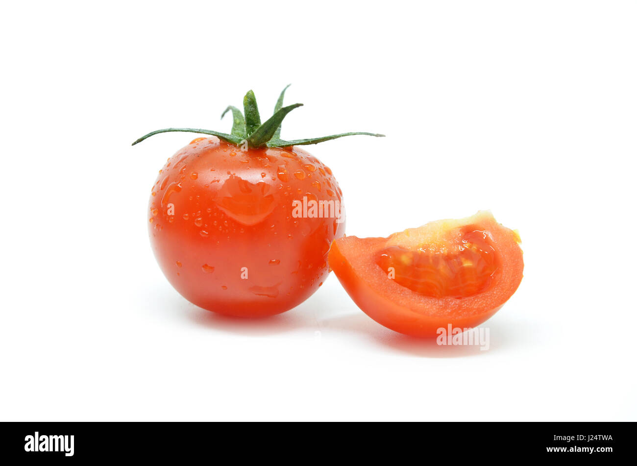 Red cherry tomato isolated on white background Stock Photo - Alamy