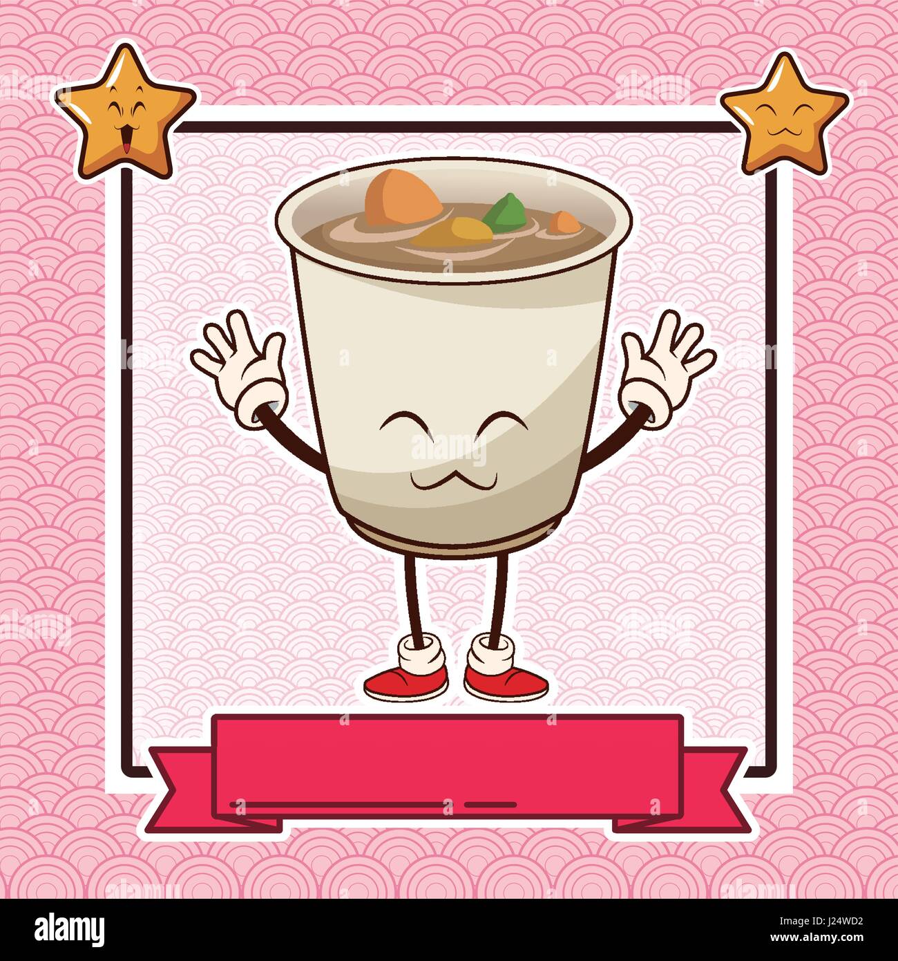 kawaii ramen soup chinese food card banner Stock Vector Image & Art Alamy
