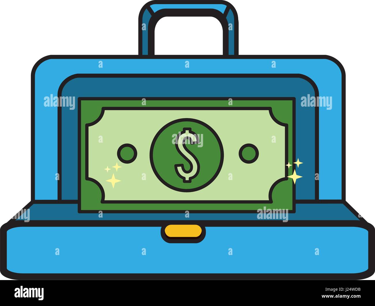 suitcase with green bill money inside Stock Vector Image & Art Alamy