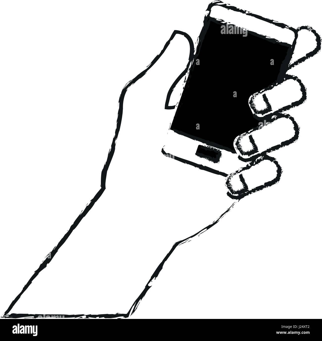 Hand holding phone Stock Vector Images - Alamy