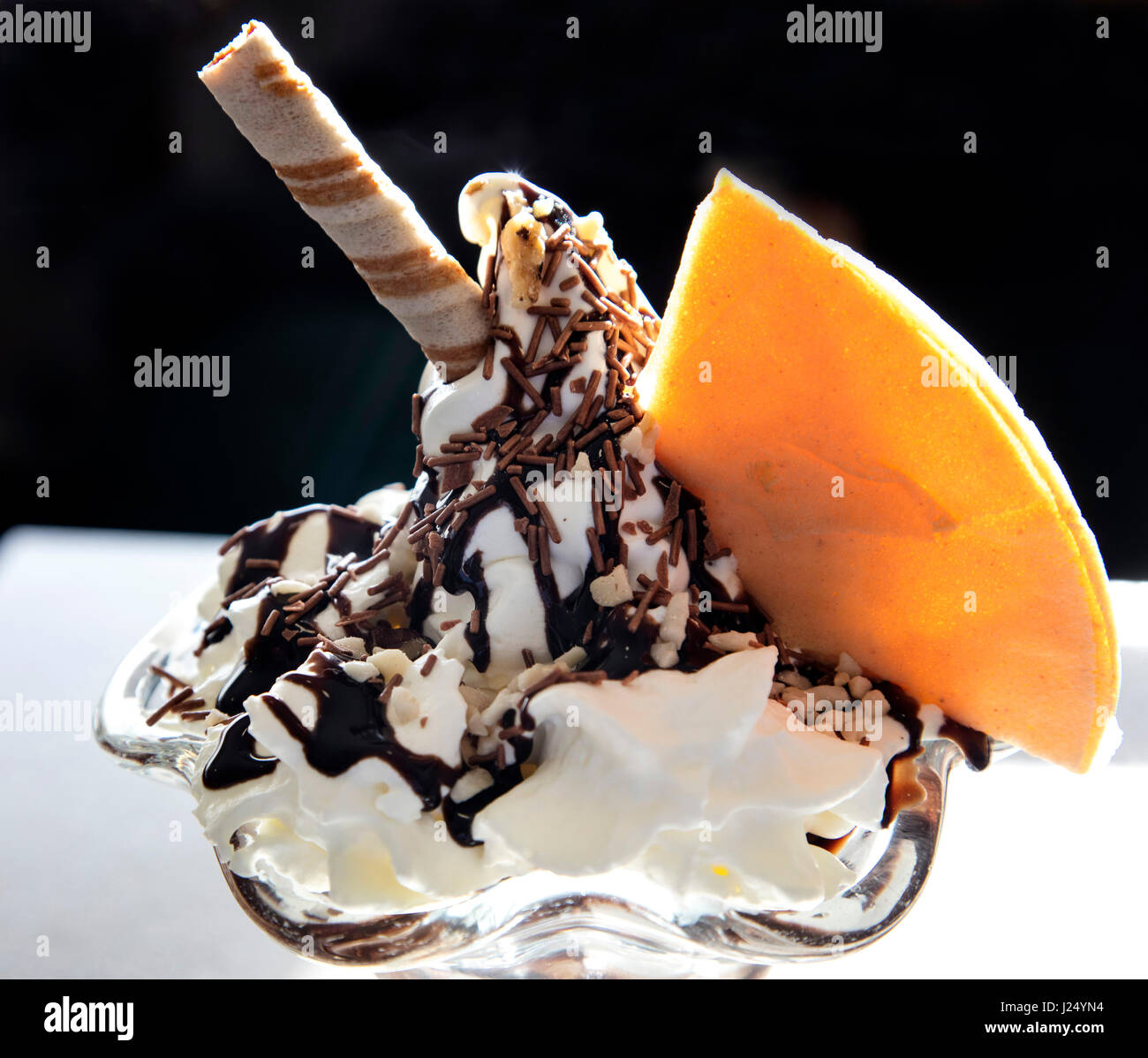Chocolate nut sundae Stock Photo Alamy