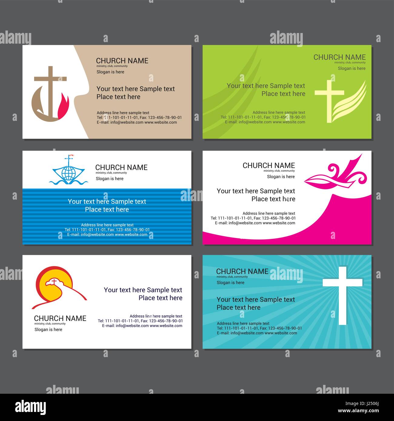 Set christian business cards for the church Stock Vector Image & Art - Alamy