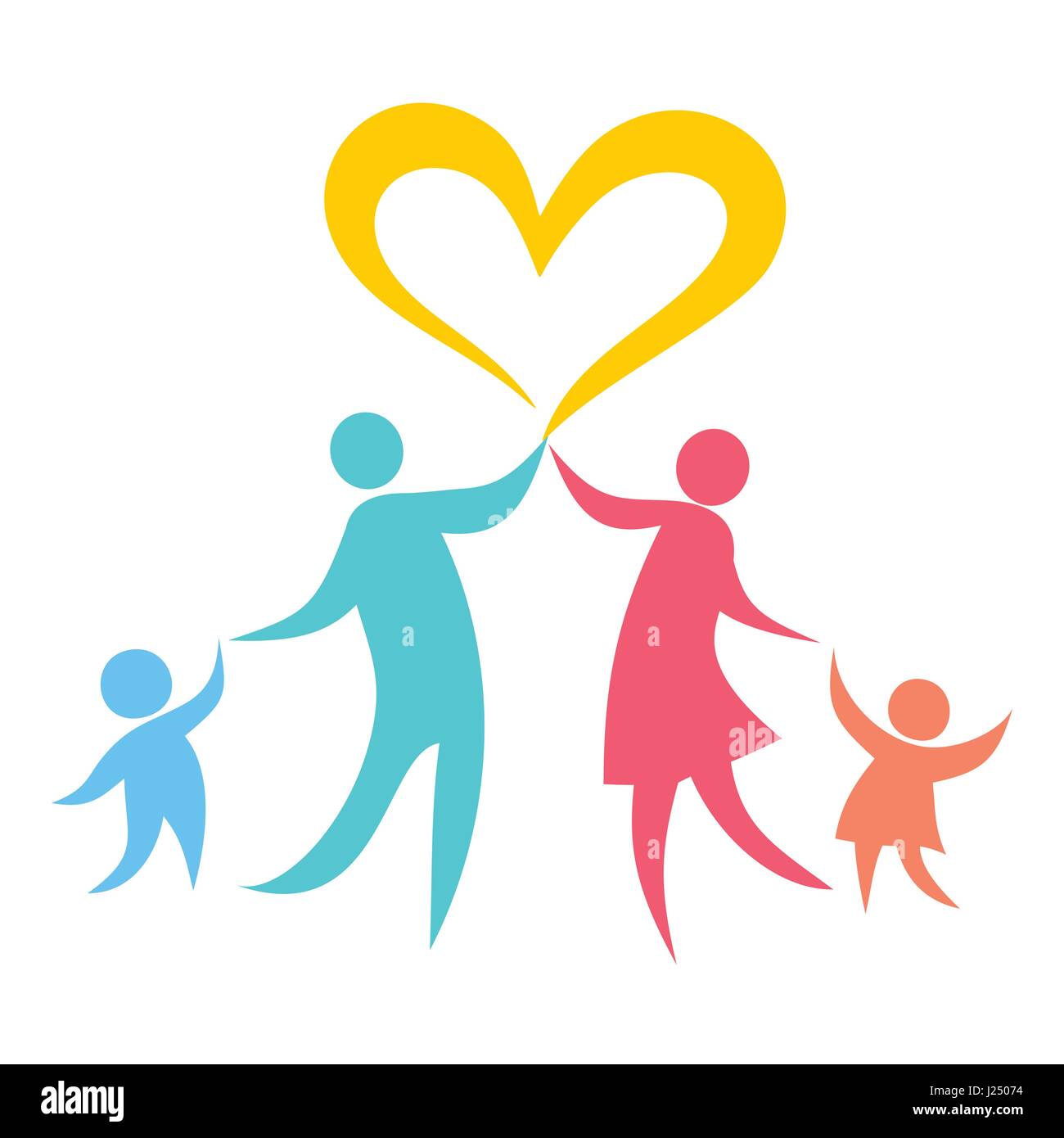 A happy Christian family based on love for each other and God Stock Vector