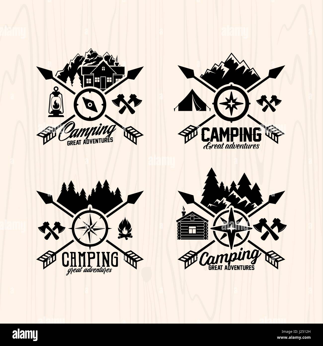 Set of logos for camping Stock Vector Image & Art Alamy