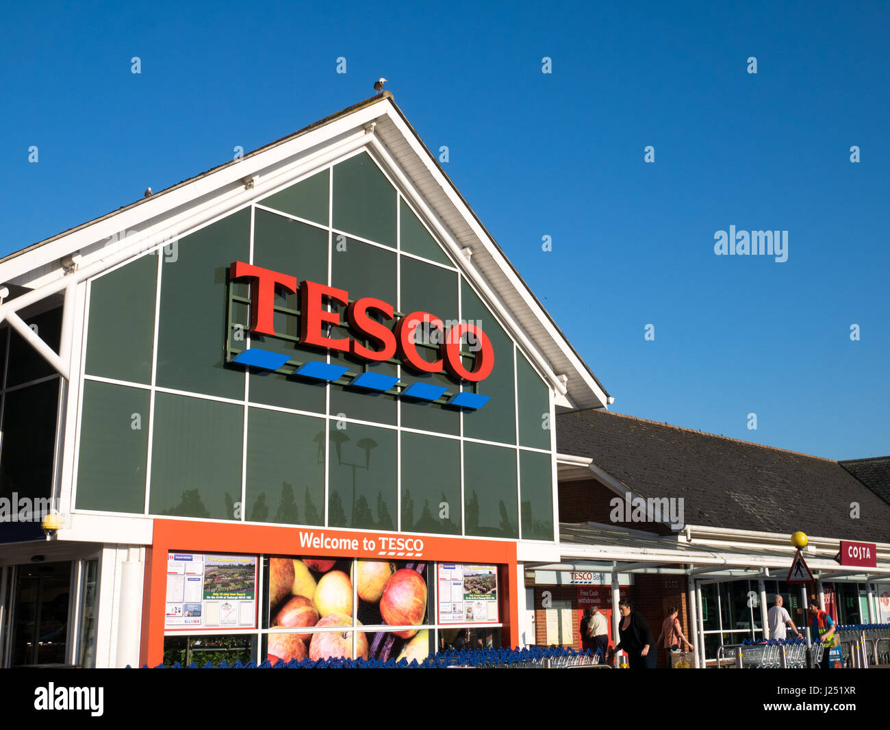 Tesco Superstore, Frontage and Entrance at Harford Bridge, in Norwich