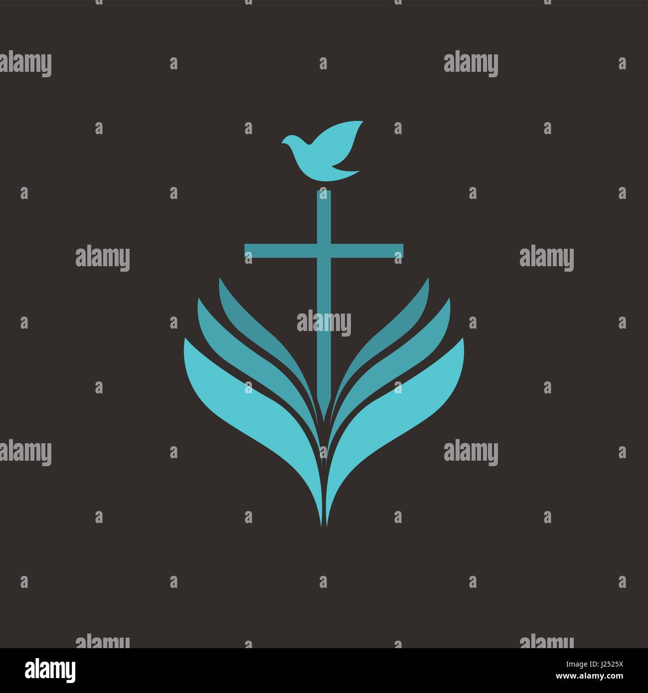 Church Logo Cross Of Jesus Dove And Waves Stock Vector Image And Art Alamy 9608