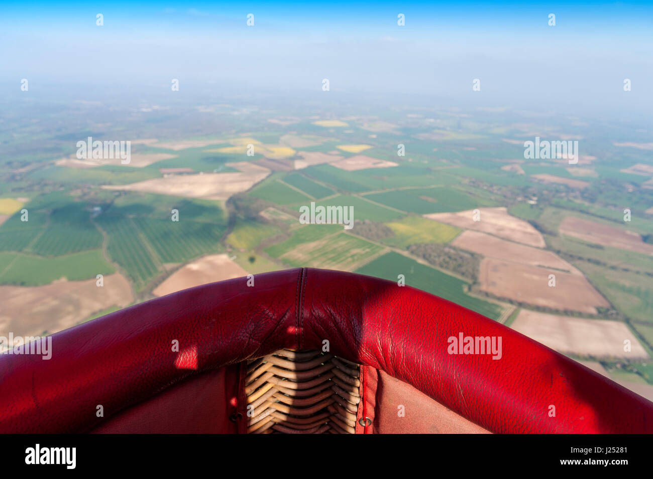 Aerial View from Hot Air Balloon over Hampshire UK Stock Photo