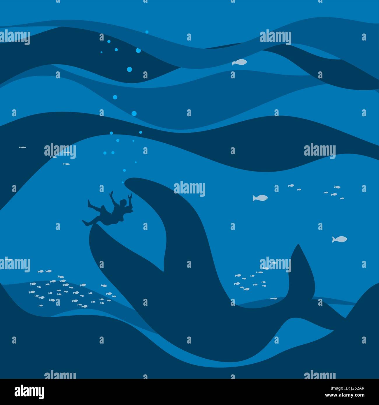 A Biblical story about Jonah and the whale that swallowed him Stock Vector