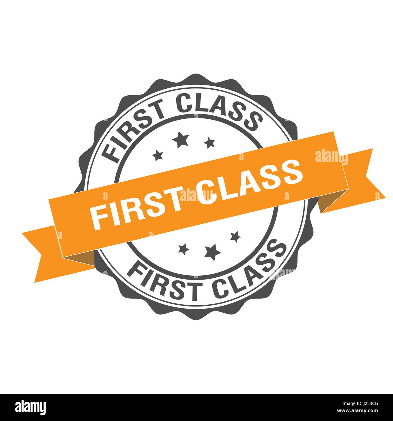 BEST IN CLASS Gold Stamp Award. Vector Gold Award With BEST IN CLASS Text.  Text Labels Are Placed Between Parallel Lines And On Circle. Golden Area  Has Metallic Texture. Royalty Free SVG