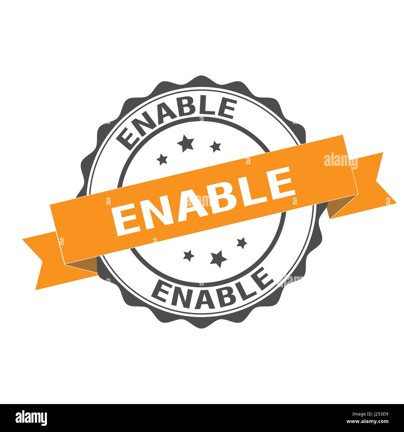 Enable stamp illustration Stock Photo - Alamy