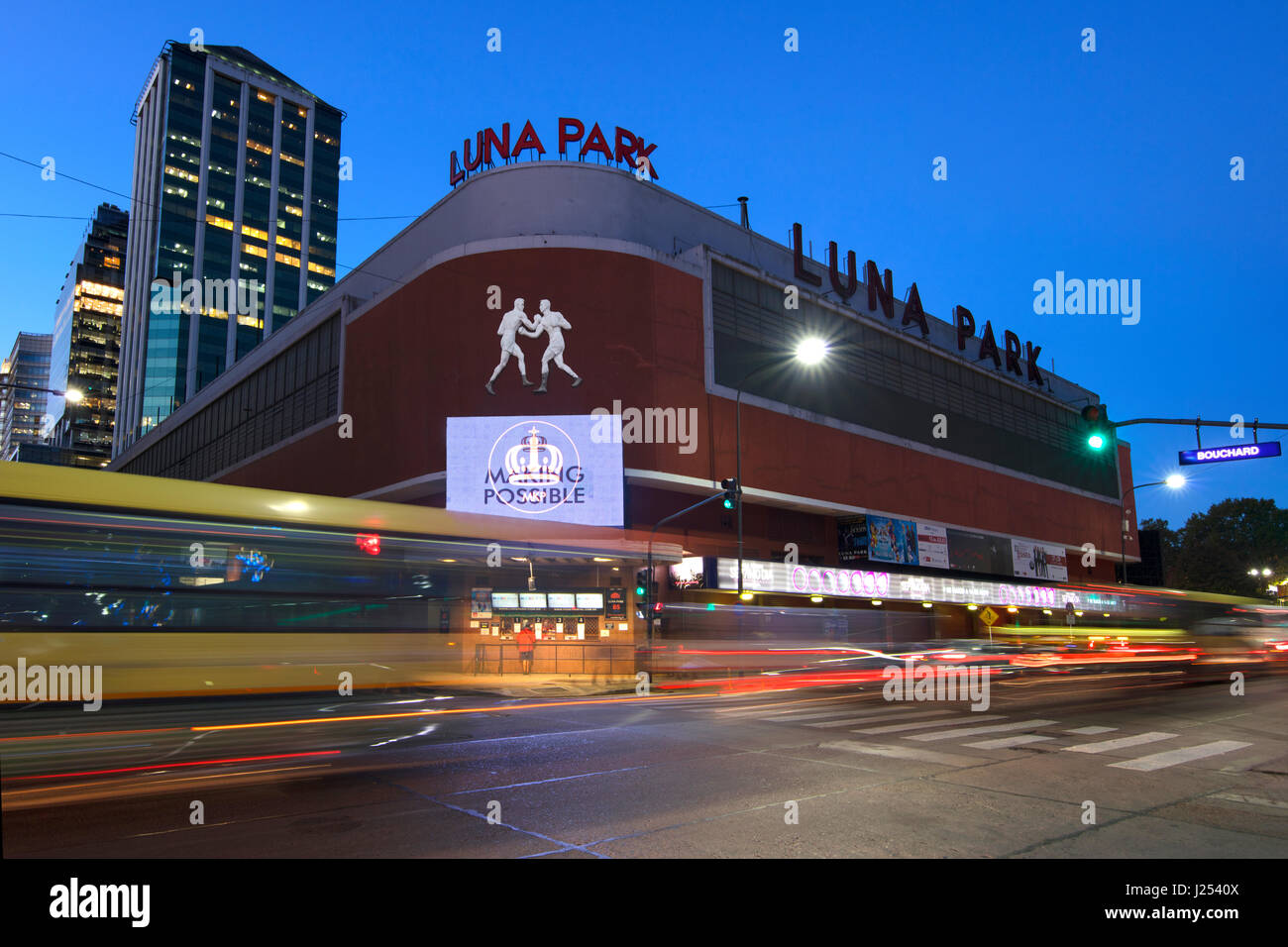 The "Luna Park" stadium after sunset. San Nicolás, Buenos Aires, Argentina  Stock Photo - Alamy