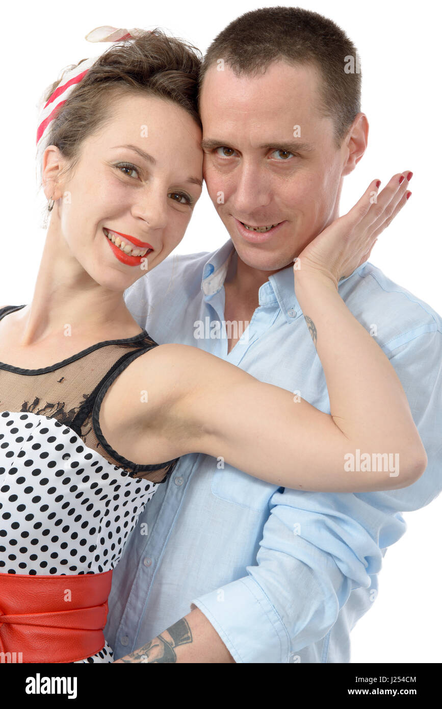 Portrait of a loving couple isolated on white background Stock Photo ...