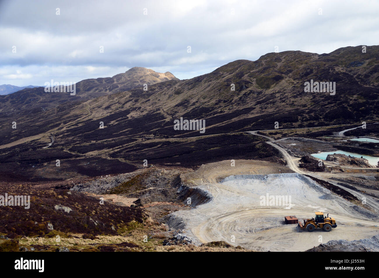 The Scottish Mountain Corbett Farragon Hill from near the Foss Barytes Mine Aberfeldy, Scottish Highlands. Stock Photo