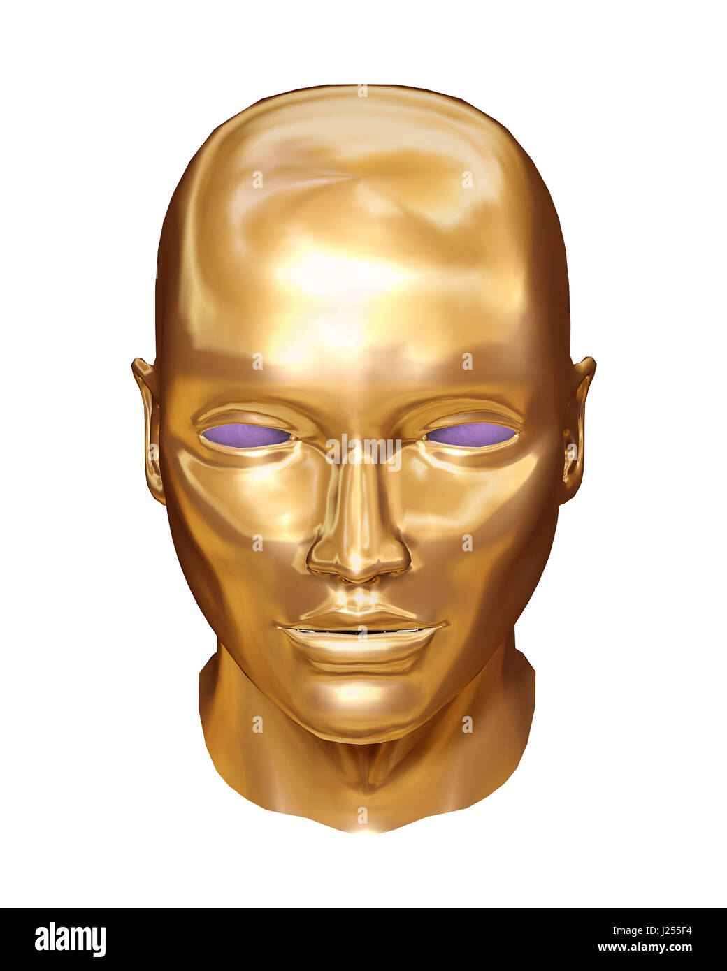 Gold face robot Stock Photo
