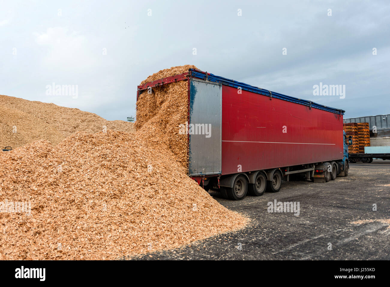 Truck warehouse place landed in sawdust loads Stock Photo Alamy