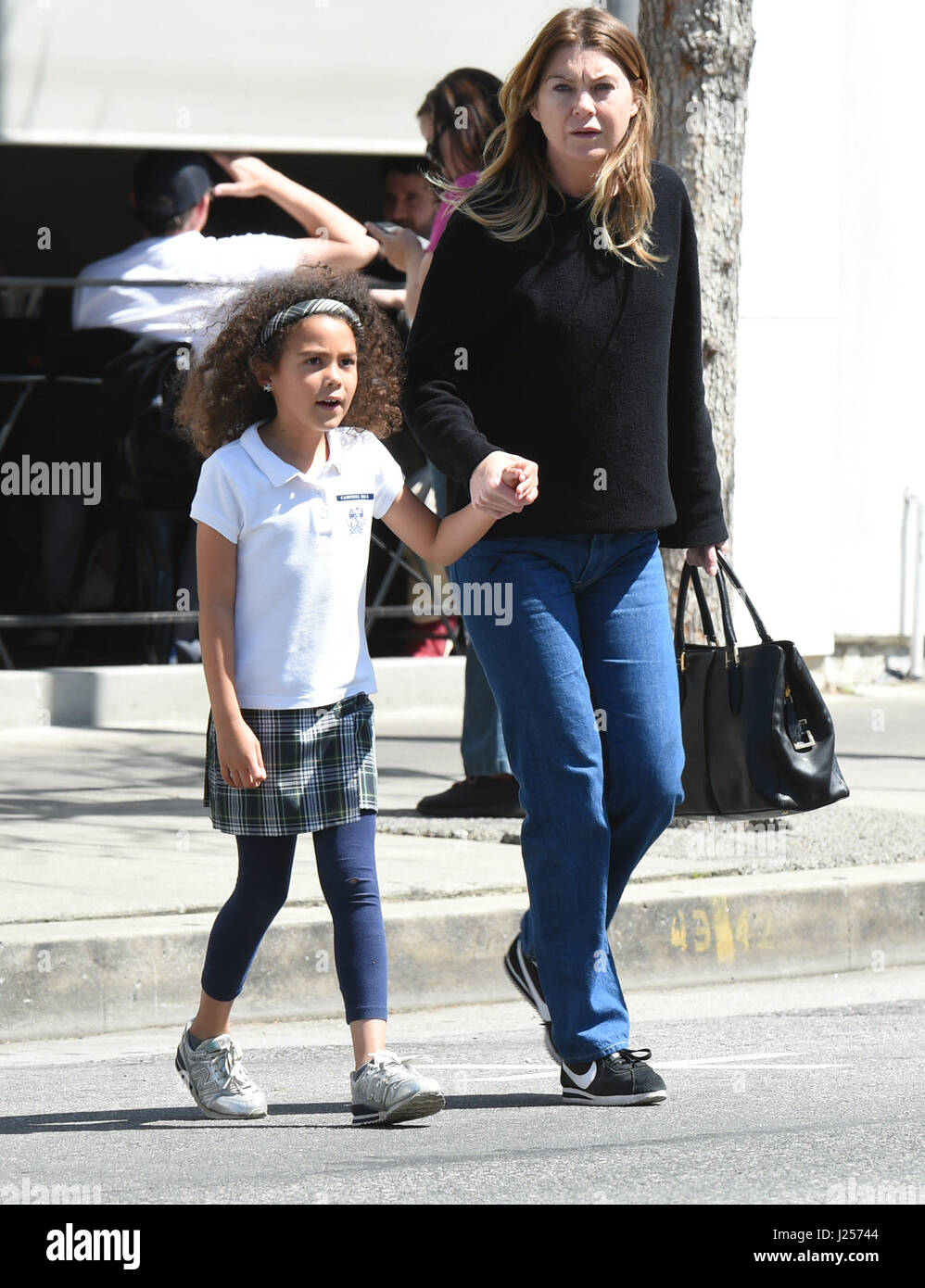 Ellen Pompeo grabs lunch with her daughter Stella Luna Pompeo Ivery  Featuring: Ellen Pompeo, Stella Luna Pompeo Ivery Where: Los Angeles,  California, United States When: 24 Mar 2017 Stock Photo - Alamy