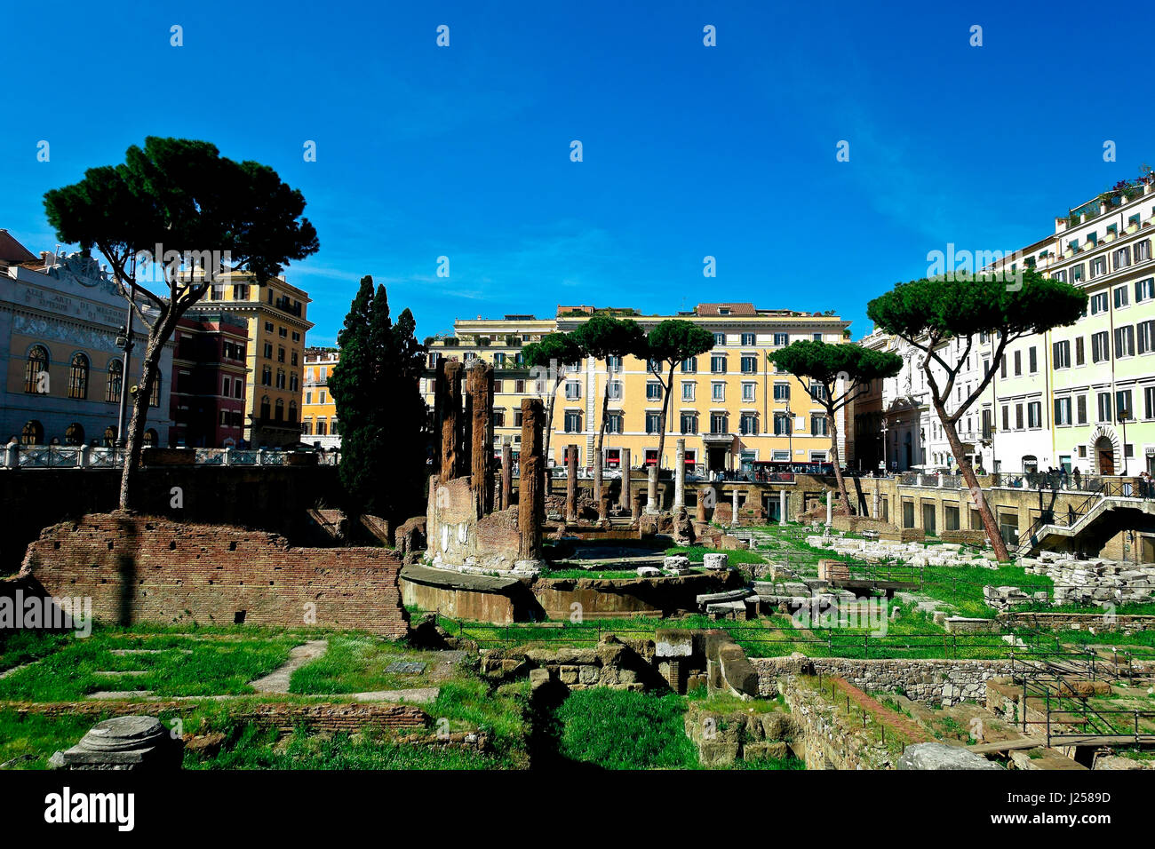 Largo di Torre Argentina, a square containing the remains of four Republican Roman temples. History, heritage Rome, Latium, Italy, Europe, copy space Stock Photo