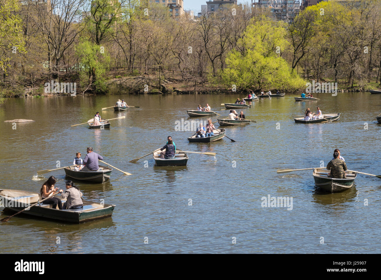 The Lake with Rowboats in Central Park, NYC, USA Stock Photo Alamy