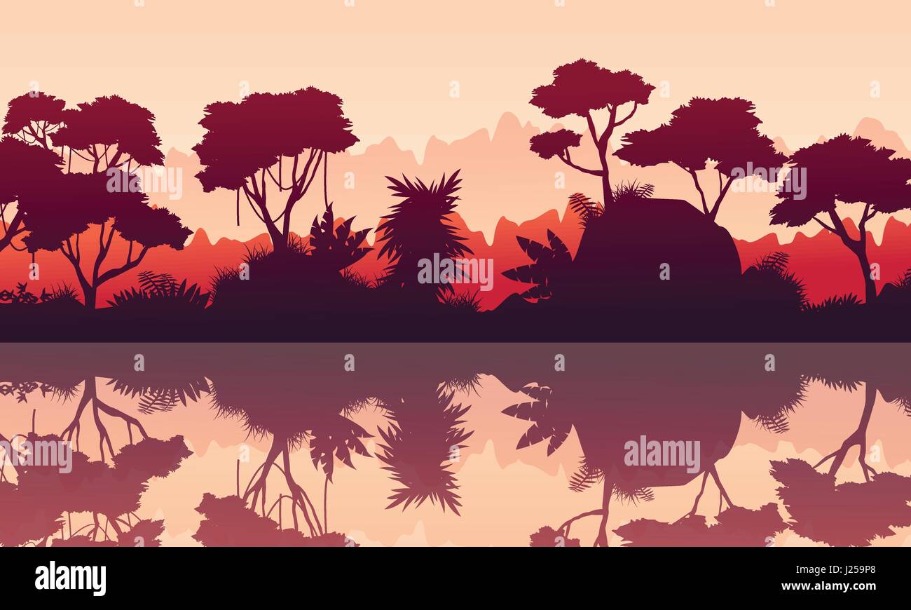 Vector illustration scenery of rain forest Stock Vector Image & Art - Alamy
