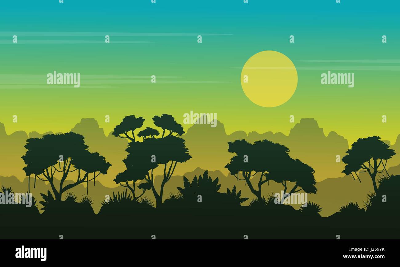 Collection rain forest beauty landscape Stock Vector Image & Art - Alamy