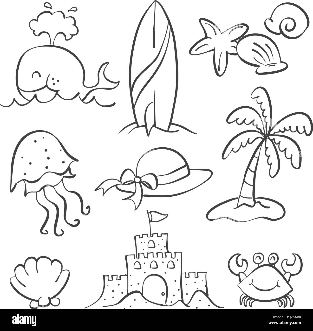Doodle of summer holiday hand draw Stock Vector Image & Art - Alamy