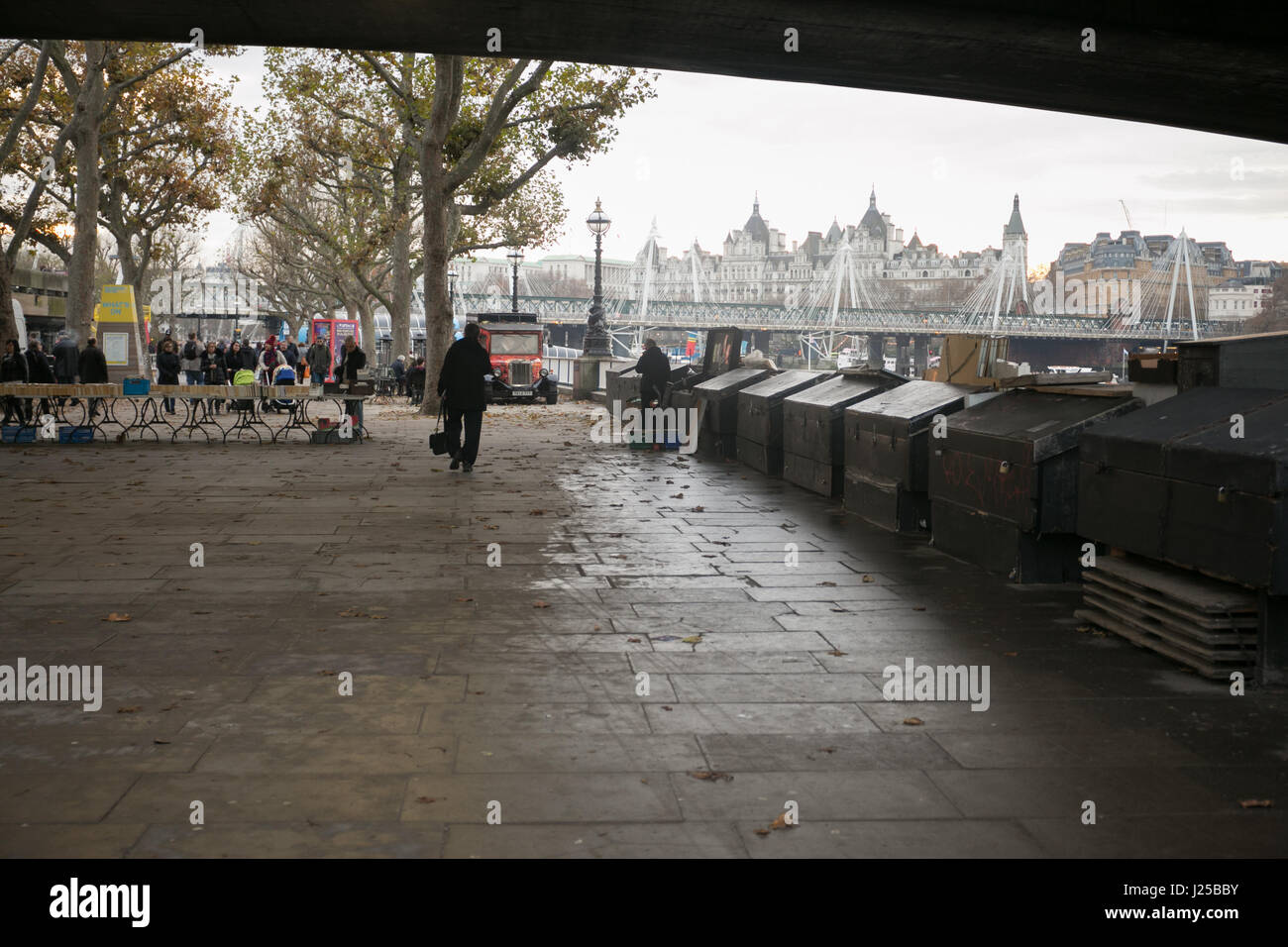 Southbank river walk, London Stock Photo
