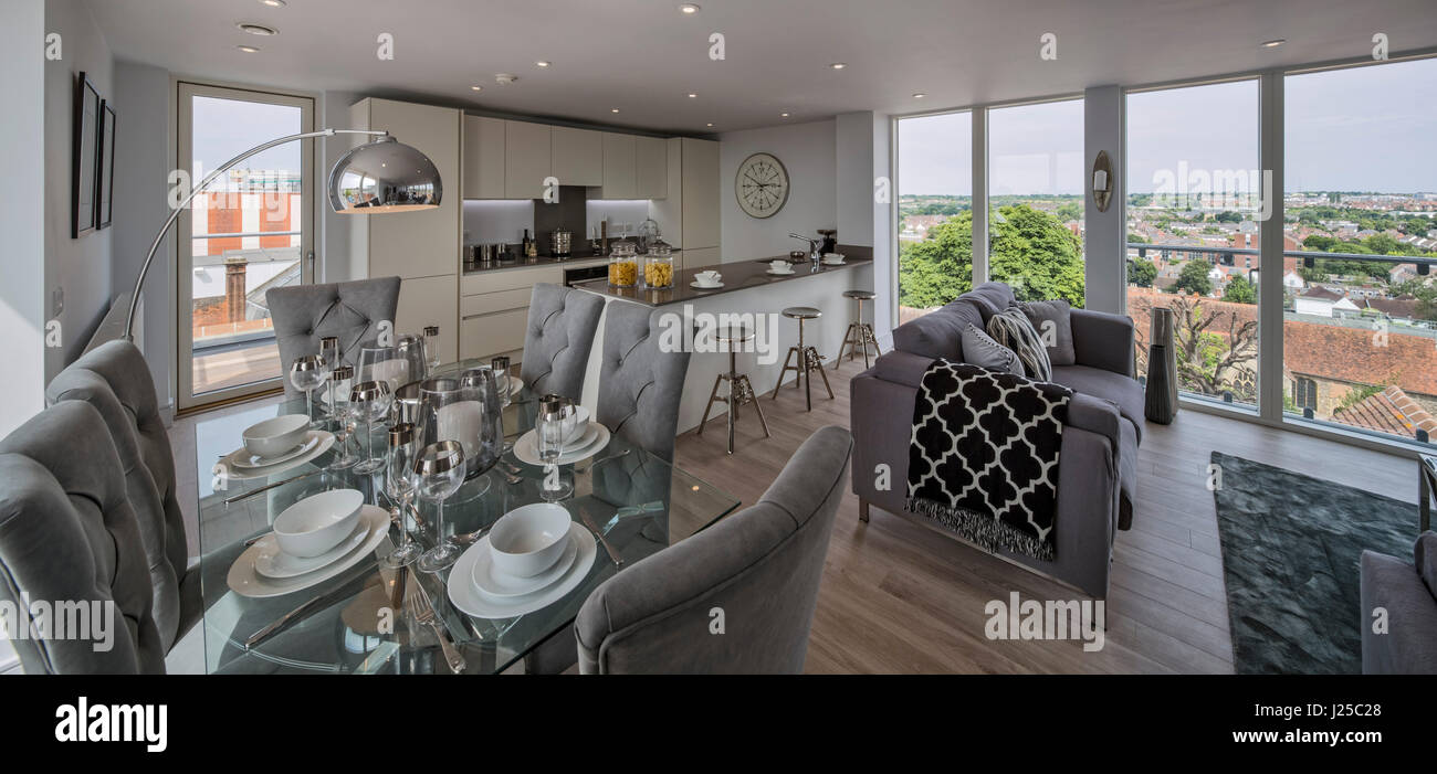 Penthouse interior. Angels Courtyard Apartments, Colchester, United ...