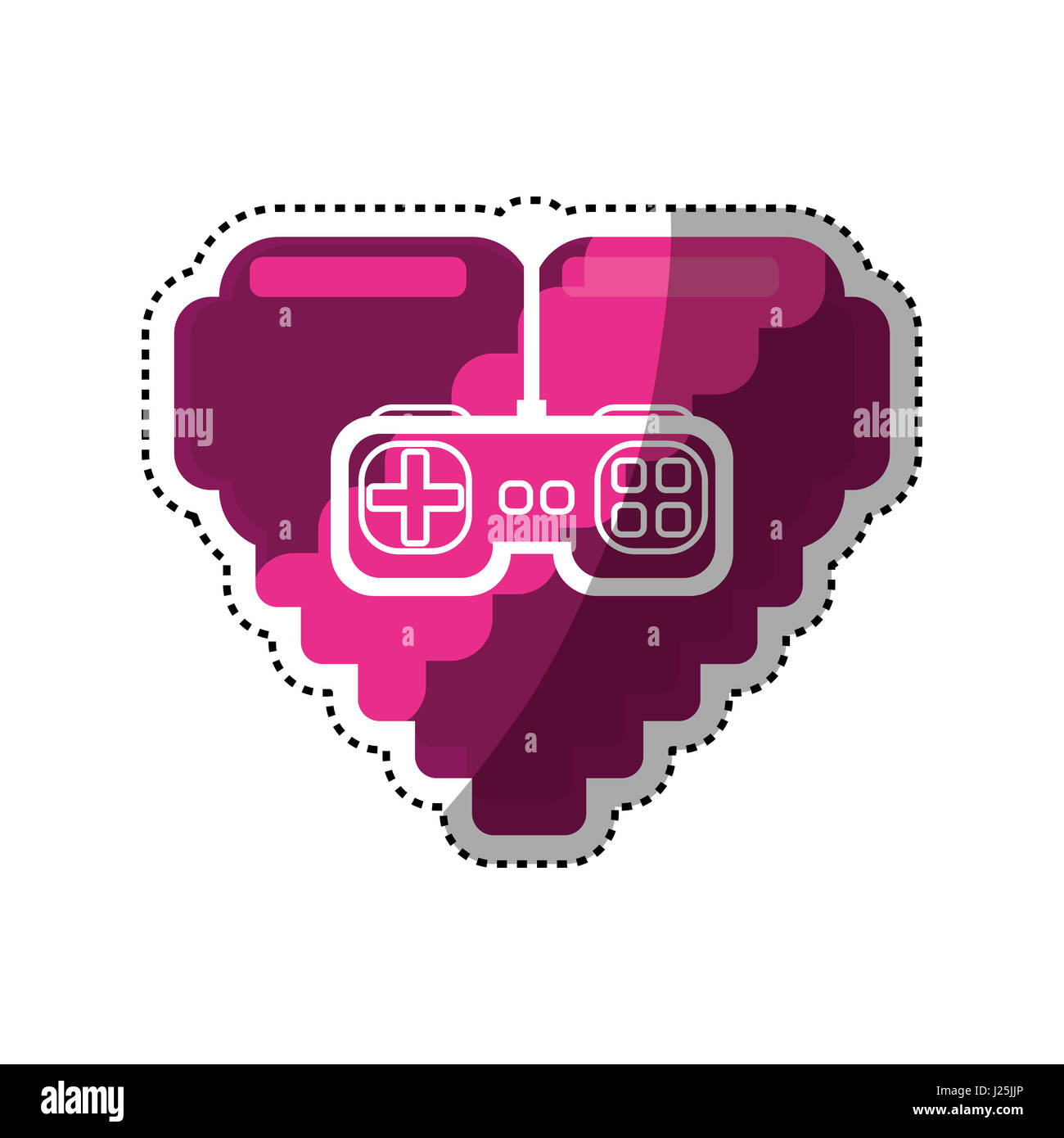 Pixelated Heart Shape Icon Vector Stock Photos & Pixelated Heart Shape