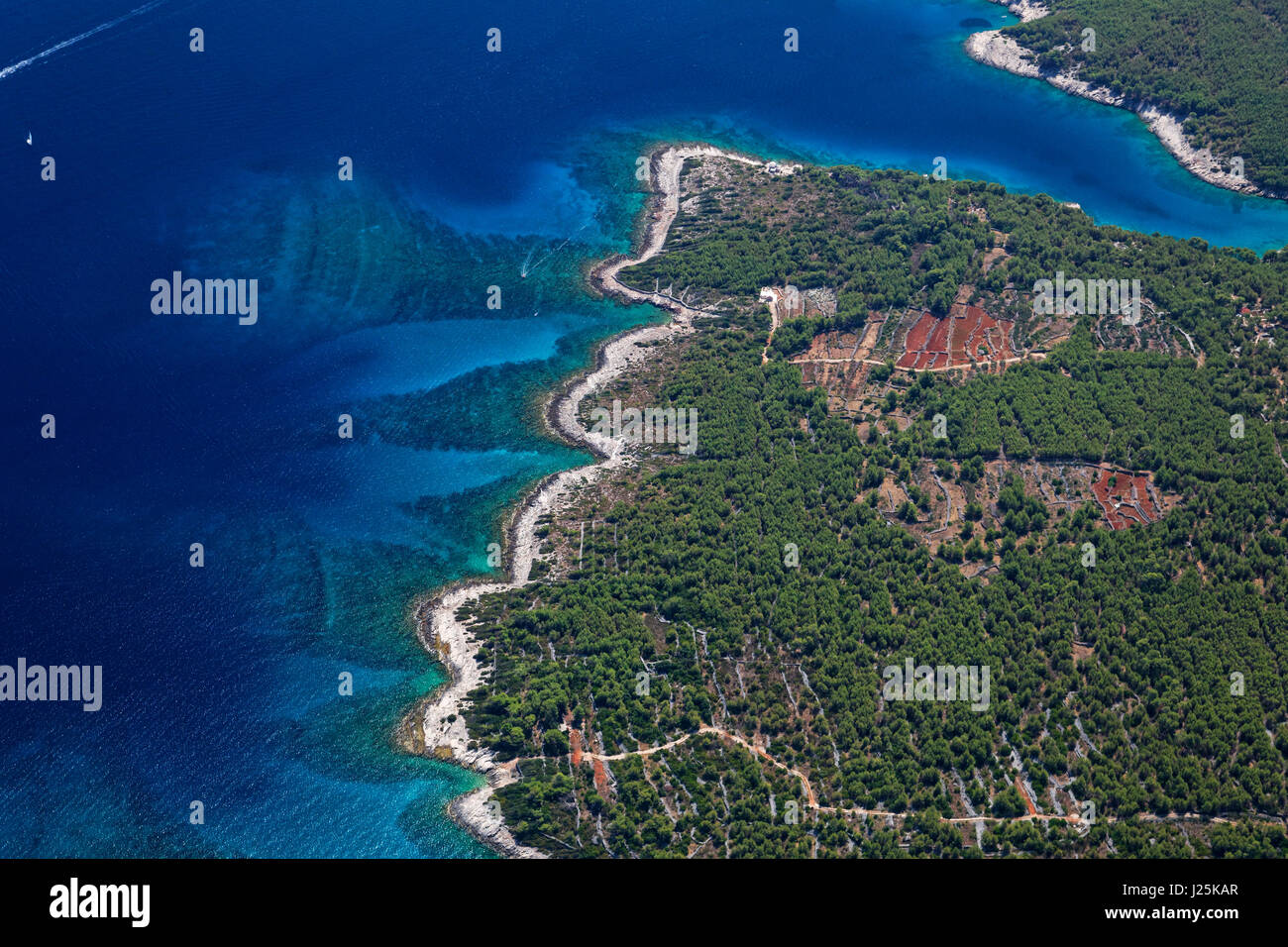 Aerial view of Hvar island, Adriatic Sea in Croatia Stock Photo - Alamy