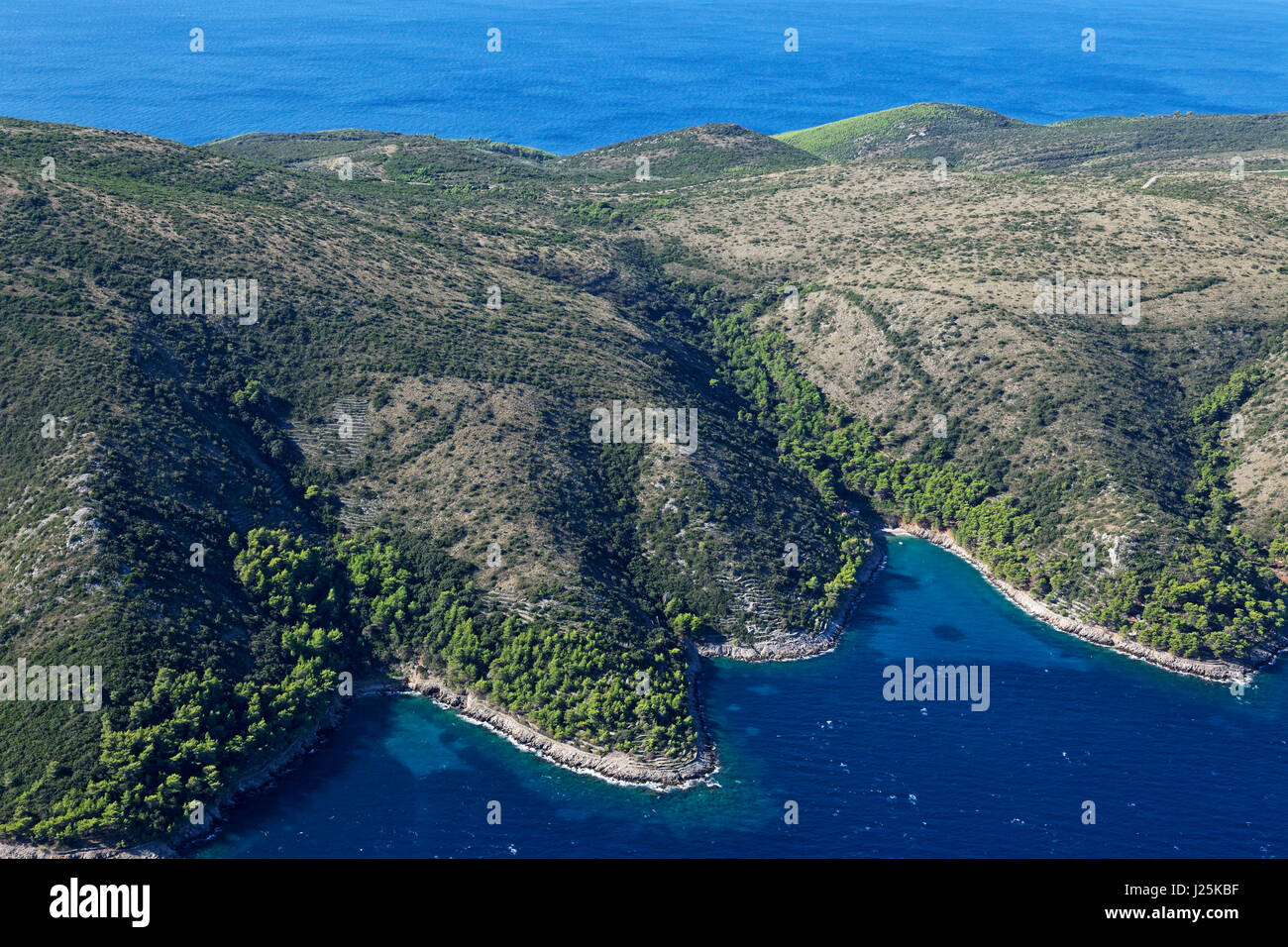 Aerial view of Hvar island, Adriatic Sea in Croatia Stock Photo - Alamy