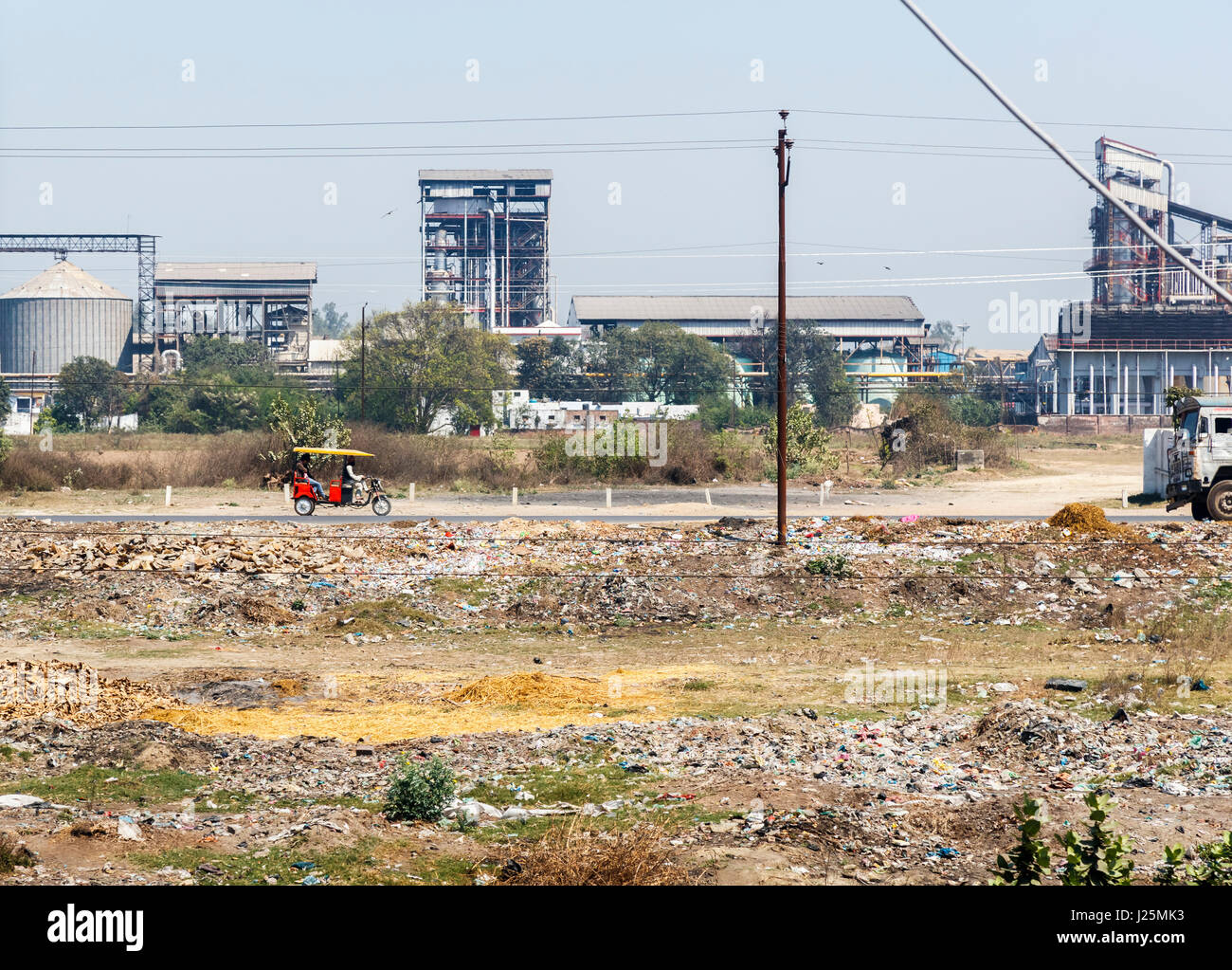 Indian heavy industry on the Kathgodam to Delhi line roadside cement
